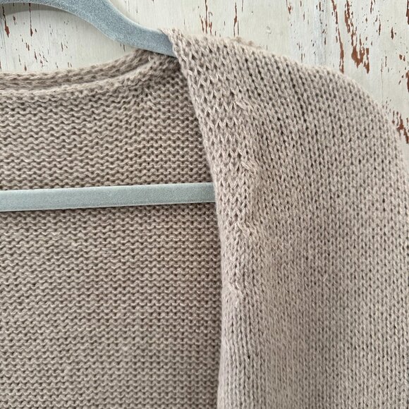 PEACE AND LOVE TAN SWEATER DUSTER OPEN CARDIGAN - Picture 6 of 7